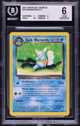 2000 Pokemon Team Rocket Dark Wartortle #46 BGS 6 EXMT