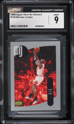 1998 Upper Deck MJ Stickers Michael Jordan #128 CGC 9 MINT