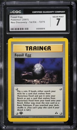 2001 Pokemon Neo Discovery 1st Edition Fossil Egg #72 CGC 7 NRMT