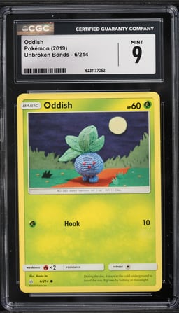 2019 Pokemon Sun & Moon Unbroken Bonds Oddish #6 CGC 9 MINT