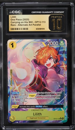 2025 One Piece Carrying On His Will Alt Art Lilith #OP13-113 CGC 10 PRISTINE