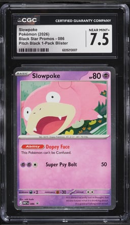 2026 Pokemon Mega Evolution Promo Pitch Black Slowpoke #86 CGC 7.5 NRMT+