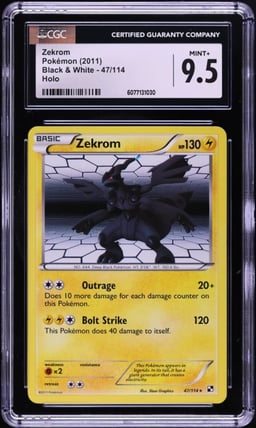 2011 Pokemon Black & White Holo Zekrom #47 CGC 9.5 MINT+