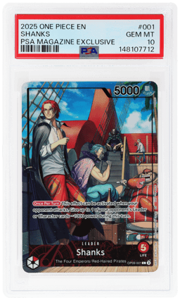 2025 One Piece Promo Psa Magazine Exclusive Shanks #OP09001 PSA 10