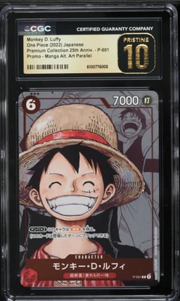 2022 One Piece Japanese Promo 25th Anniversary Manga Art Monkey D. Luffy #P-001 CGC 10 PRISTINE