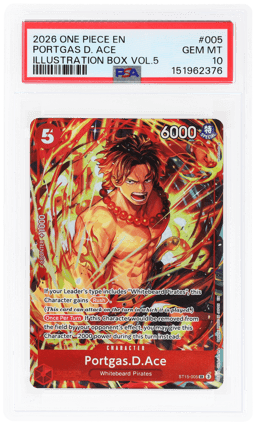 2026 One Piece Card Game Promo Illustration Box Volume 5 Portgas D. Ace #ST15005 PSA 10