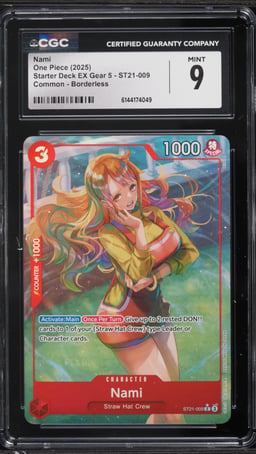 2025 One Piece Starter Deck EX Gear 5 Borderless Alt Art Nami #ST21-009 CGC 9 MINT