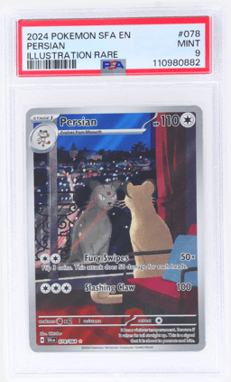 2024 Pokemon Scarlet and Violet Shrouded Fable Illustration Rare Persian #78 PSA 9
