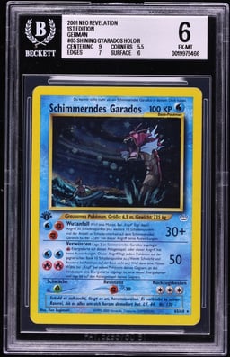 2001 Pokemon German Neo Revelation 1st Edition Holo Shining Gyarados #65 BGS 6 EXMT