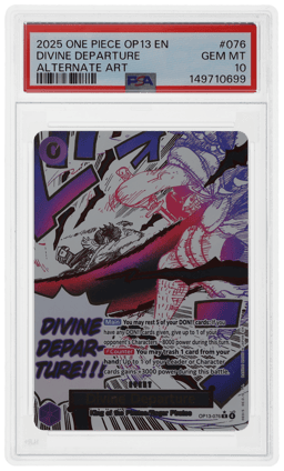 2025 One Piece Carrying On His Will Alternate Art Divine Departure #OP13076 PSA 10