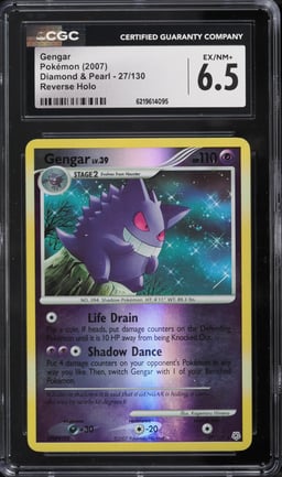 2007 Pokemon Diamond & Pearl Reverse Holo Gengar #27 CGC 6.5 EXMT+