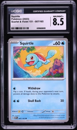 2023 Pokemon Scarlet & Violet 151 Squirtle #7 CGC 8.5 NM-MT+