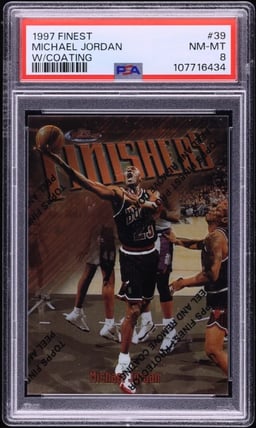 1997 Finest Basketball w/ Coating Michael Jordan #39 PSA 8 NM-MT
