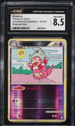 2010 Pokemon HeartGold & SoulSilver Reverse Holo Slowking #12 CGC 8.5 NM-MT+
