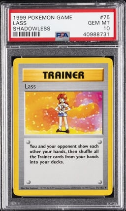 1999 POKEMON BASE SET SHADOWLESS #75 LASS PSA 10
