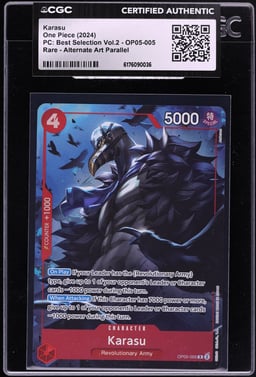 2024 One Piece Japanese Premium Best Selection Volume 2 Alt Art Karasu #OP05-005 CGC AUTH