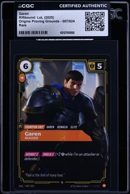 2025 Riftbound League Of Legends LoL Origins Proving Grounds Garen #7 CGC AUTH