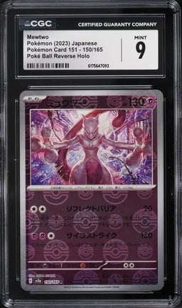2023 Pokemon Japanese Scarlet & Violet 151 Poke Ball Reverse Holo Mewtwo #150 CGC 9 MINT