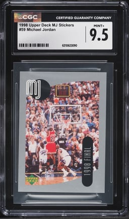 1998 Upper Deck MJ Stickers Michael Jordan #59 CGC 9.5 MINT+