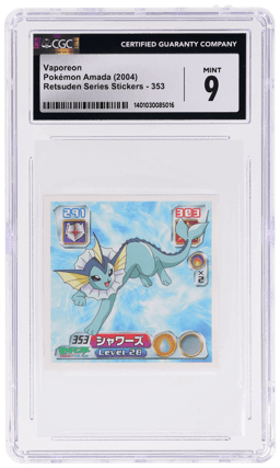 2004 Amada Pokemon Retsuden Sticker Japanese Vaporeon #353 CGC 9