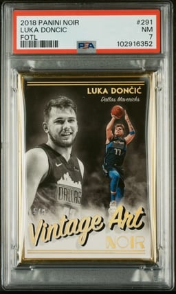 2018 PANINI NOIR FOTL #291 LUKA DONCIC ROOKIE RC 5/9 PSA 7