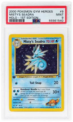 2000 Pokemon Gym Heroes 1st Edition Holo Misty's Seadra #9 PSA 9