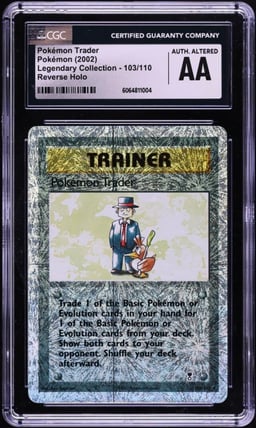 2002 Pokemon Legendary Collection Reverse Holo Pokemon Trader CGC ALTERED AUTH