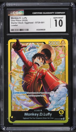 2026 One Piece Starter Deck Egghead Leader Monkey D. Luffy #ST29-001 CGC 10 GEM MINT