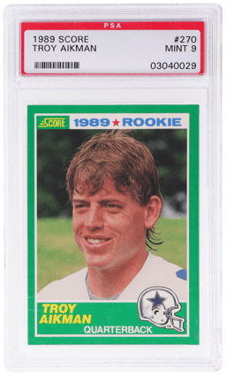 1989 Score Rookie Troy Aikman #270 PSA 9