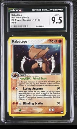 CGC 9.5 MINT+ Kabutops 2007 EX Power Keepers 10/108 Holo Pokemon Card