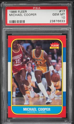 1986 Fleer Basketball Michael Cooper #17 PSA 10 GEM MINT
