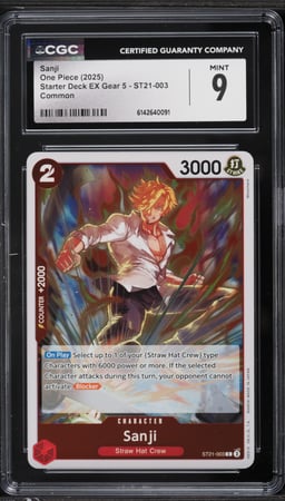 2025 One Piece Starter Deck EX Gear 5 Sanji #ST21-003 CGC 9 MINT