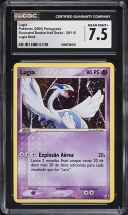 2005 Pokemon Portuguese EX Illustrated Booklet Half Deck Lugia #29 CGC 7.5 NRMT+