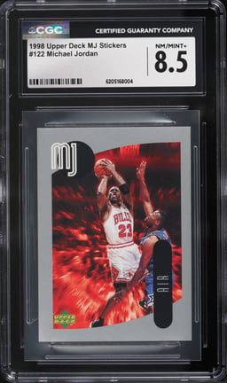 1998 Upper Deck MJ Stickers Michael Jordan #122 CGC 8.5 NM-MT+