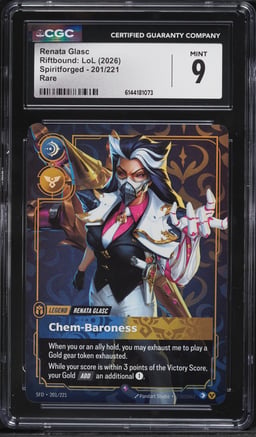 2026 Riftbound League Of Legends LoL Spiritforged Renata Glasc #201 CGC 9 MINT