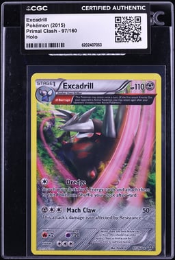 2015 Pokemon XY Primal Clash Holo Excadrill #97 CGC AUTH