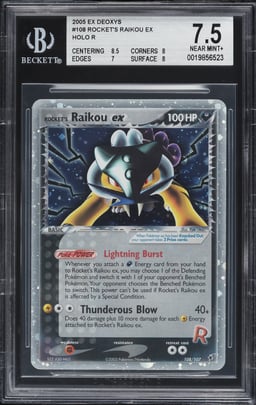 2005 Pokemon EX Deoxys Holo Rocket's Raikou ex #108 BGS 7.5 NRMT+