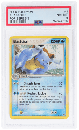 2006 Pokemon Organized Play Series 3 Blastoise #1A PSA 8