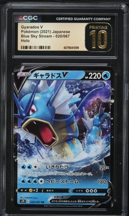 2021 Pokemon Japanese SWSH Blue Sky Stream Gyarados V #20 CGC 10 PRISTINE