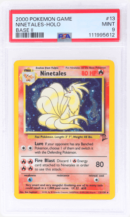 2000 Pokemon Base Set 2 Holo Ninetales #13 PSA 9
