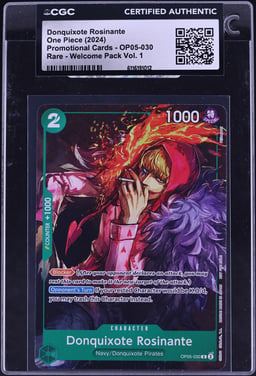 2024 One Piece Promo Cards Welcome Pack Vol.1 Donquixote Rosinante #OP05-030 CGC AUTH