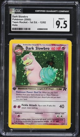 2000 Pokemon Team Rocket 1st Edition Holo Dark Slowbro #12 CGC 9.5 MINT+