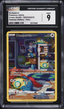 2023 Pokemon Sword & Shield Crown Zenith Holo Dunsparce #GG23 CGC 9 MINT