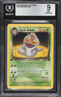 2000 Pokemon Team Rocket 1st Edition Dark Arbok #19 BGS 9 MINT