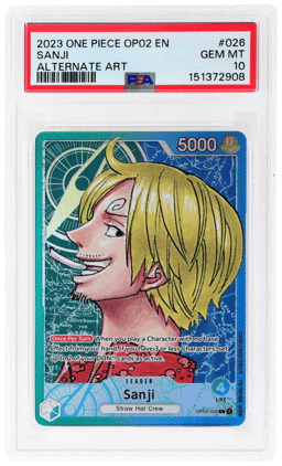 2023 One Piece Paramount War Alternate Art Sanji #OP02026 PSA 10