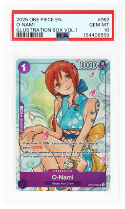 2025 One Piece Promo Illustration Box Volume 1 O-Nami #OP05-062 PSA 10