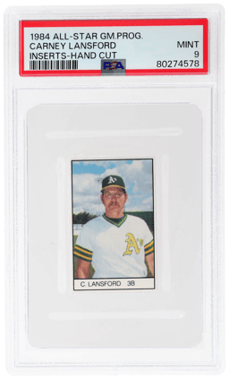 1984 All-Star Game Program Inserts Hand Cut Carney Lansford PSA 9