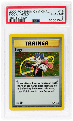 2000 Pokemon Gym Challenge 1st Edition Holo Koga #19 PSA 8