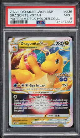 2022 Pokemon SWSH Promo GO Premier Deck Holder Collection Dragonite VSTAR #SWSH236 PSA 9 MINT