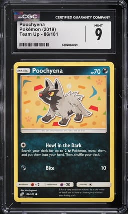 2019 Pokemon Team Up Poochyena #86 CGC 9 MINT